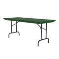 Correll Rectangle Heavy Duty Commerical Plastic Folding Table, 30" W, 60" L, 29" H, Blow Molded Plastic Top R3060-29